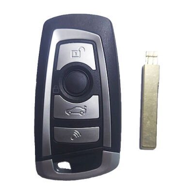 Bmw 4 button flip remote key blank with 2 track - 1