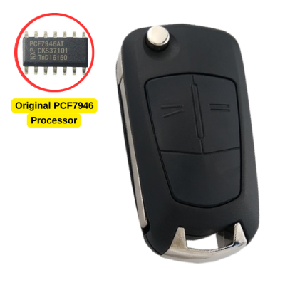 Clé télécommande pliable à 2 boutons pour Opel Vectra C (pièces de rechange) (GM 13189118, 433 MHz, ID46) - 1