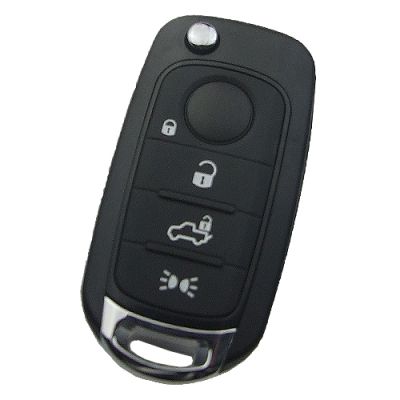 Fiat 4 button flip remote key blank with SIP22 without logo - 1