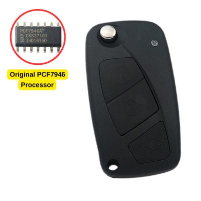 Fiat Flip Remote Key (Delphi) (AfterMarket) (433 MHz, PCF7946) - 1