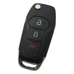 Ford 2+1 button flip remote key shell with Hu101 blade - 1