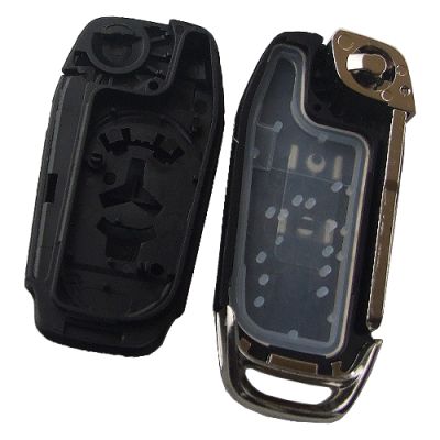 Ford 2+1 button flip remote key shell with Hu101 blade - 3