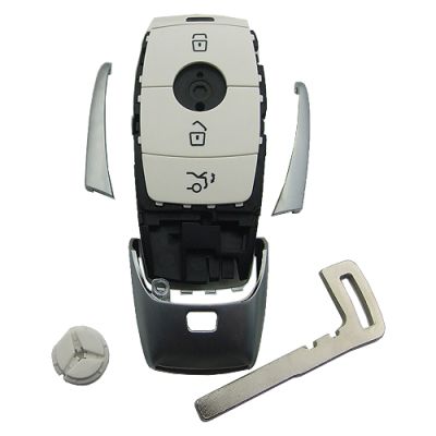 Mercedes 3 button key shell with blade with white color - 1