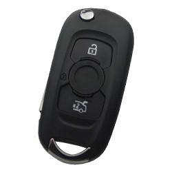 Opel Vauxhall 3 button flip remote key shell with HU100 blade - 1