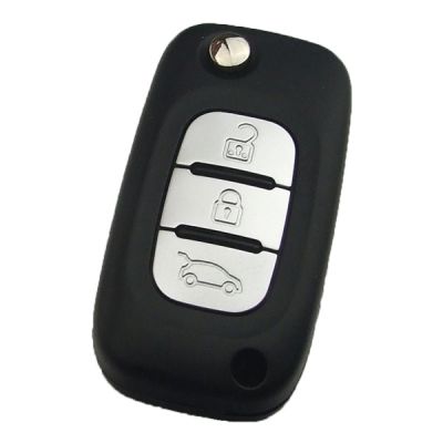 Ren Symbol Trafic Flip Remote Key 3 botones 433 Mhz Aes PCF7961M Transpondedor - 1