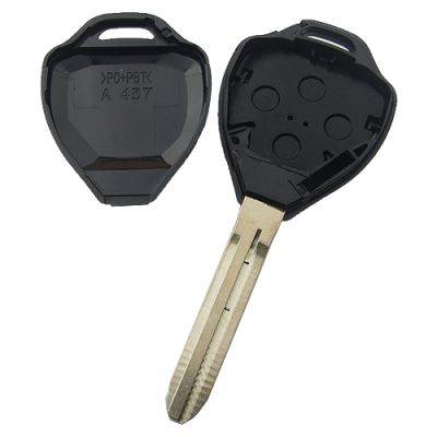 Toyota 2+1 button remote key shell with Toy43 blade with red panic ( no logo) - 3