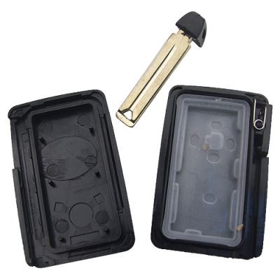 Toyota 3 button remote key shell , the blade with two side groove (black) - 3