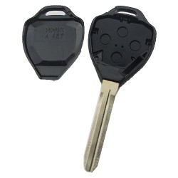 Toyota 3+1 button remote key shell with Toy43 blade with red panic (no logo) - 3