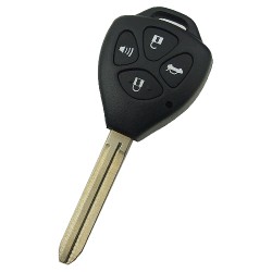 Toyota 4 button remote key shell with Toy43 blade - 1