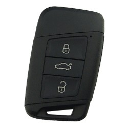 VW 3 Button remote key blank with HU162 blade - 1